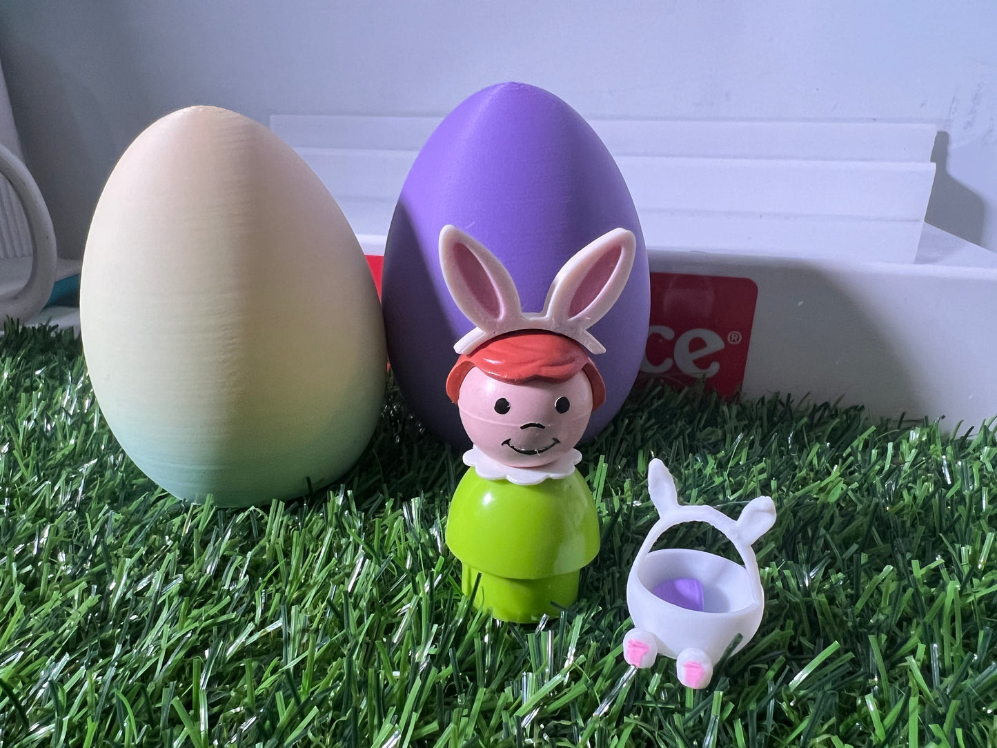 Custom Fisher Price Bunny Ears w BONUS Bunny Basket Lot