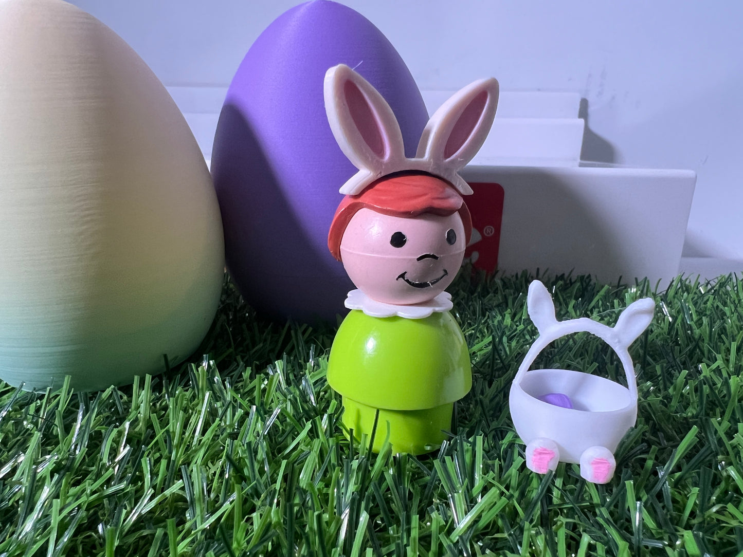 Custom Fisher Price Bunny Ears w BONUS Bunny Basket Lot
