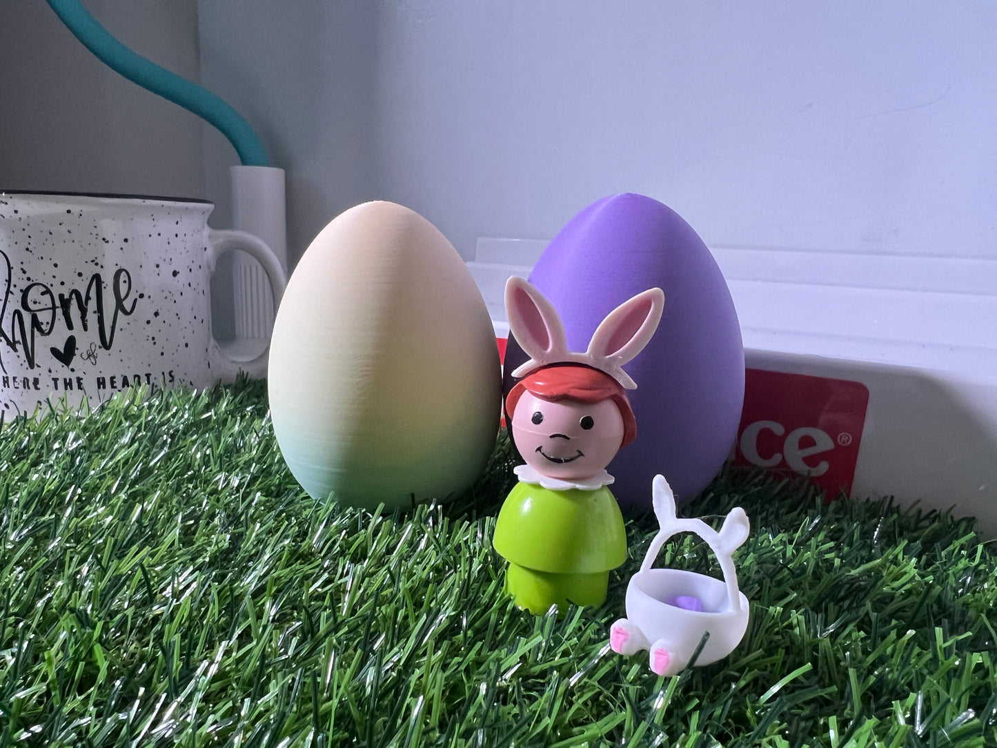 Custom Fisher Price Bunny Ears w BONUS Bunny Basket Lot