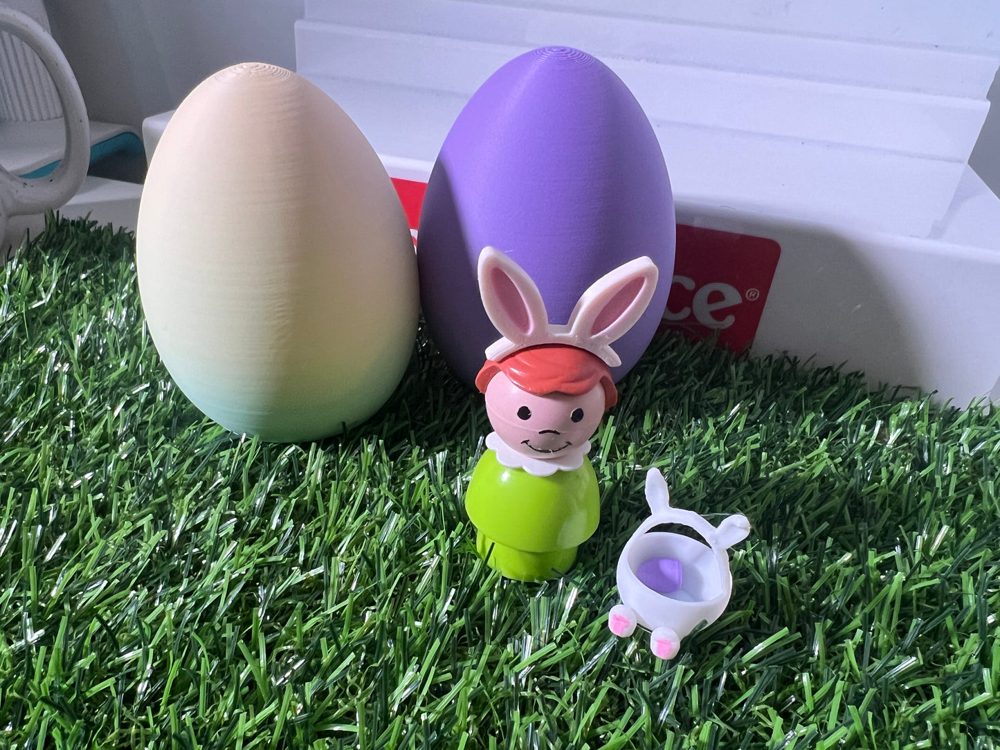 Custom Fisher Price Bunny Ears w BONUS Bunny Basket Lot
