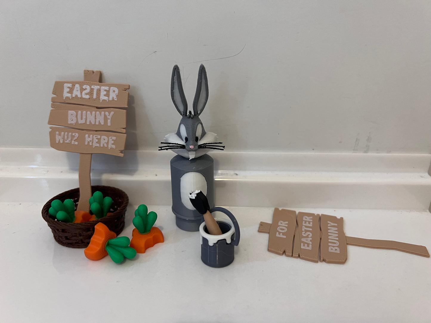 Custom Fisher Price Bugs Bunny w BONUS Easter Bunny Was Here Lot