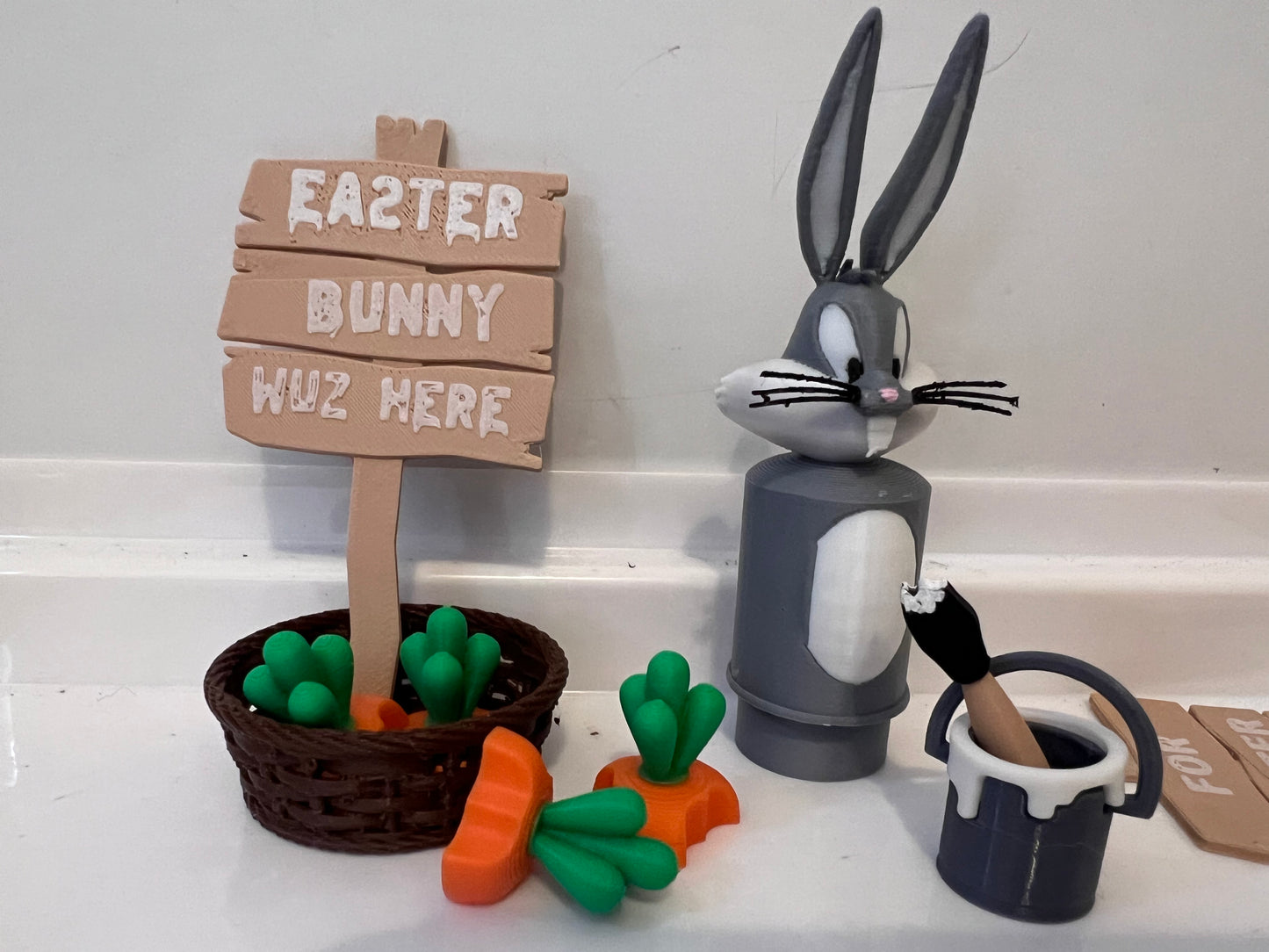 Custom Fisher Price Bugs Bunny w BONUS Easter Bunny Was Here Lot