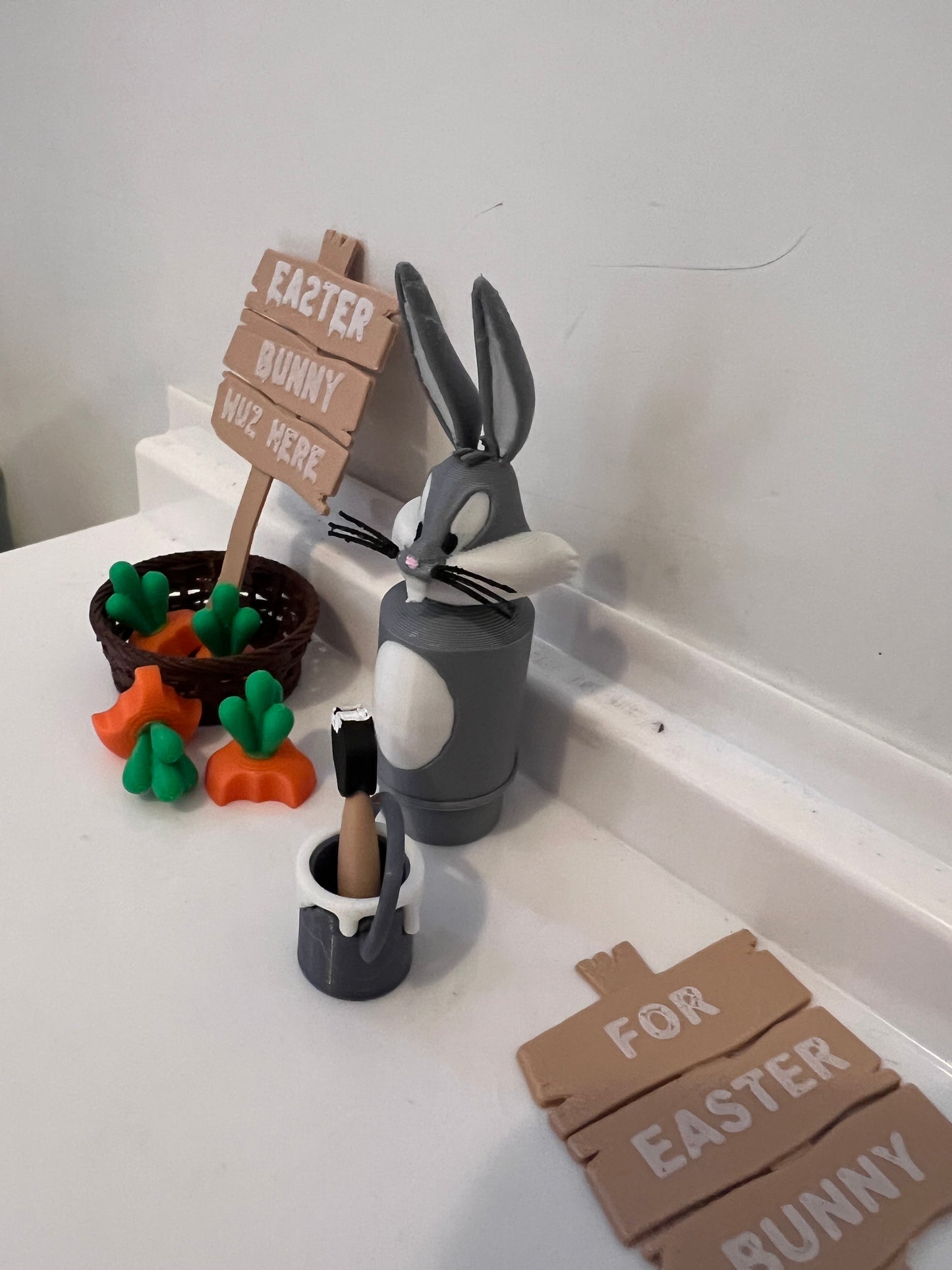 Custom Fisher Price Bugs Bunny w BONUS Easter Bunny Was Here Lot