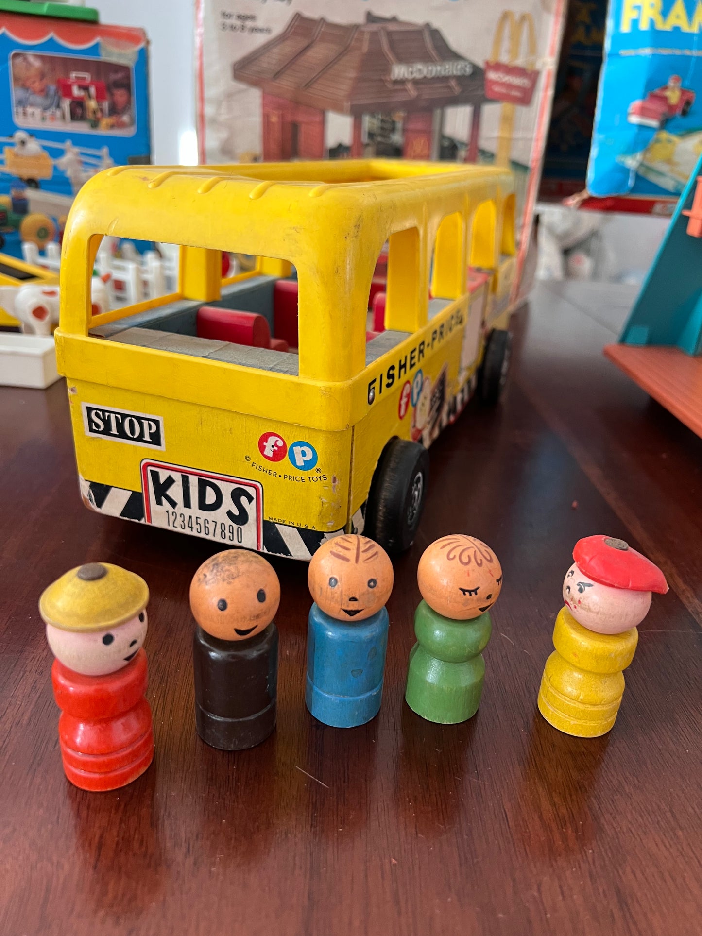 Vintage 1961 Fisher Price Safety School Bus #984