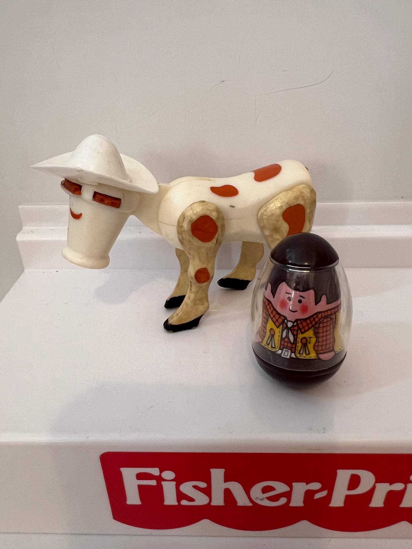 Vintage Weeble Cowboy Figure with Original Hat