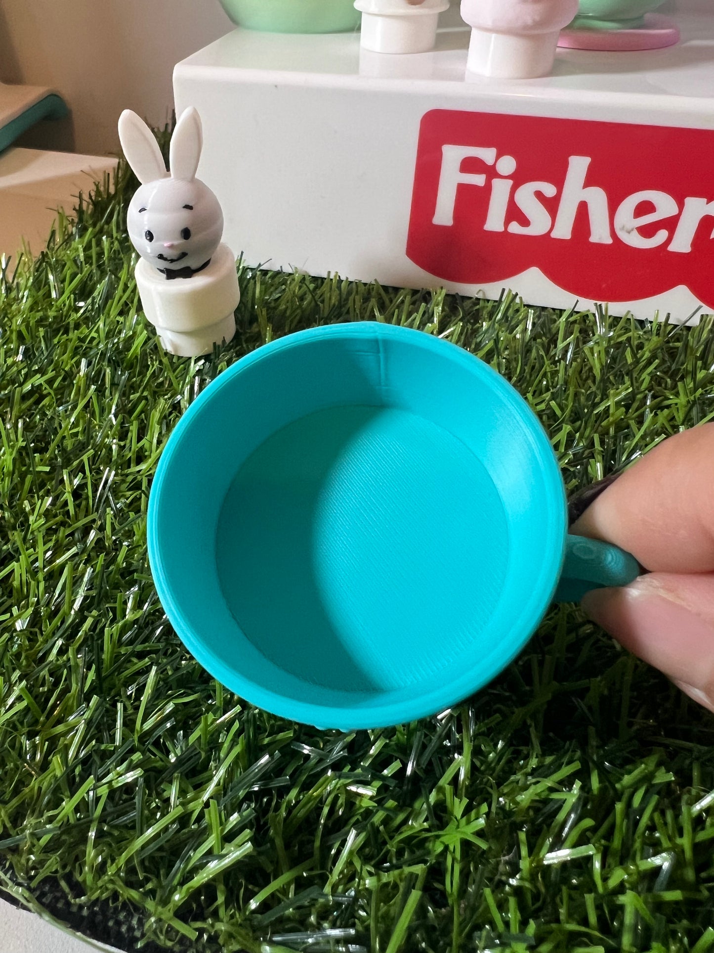 Custom Accessory - Easter Tea Cup Fisher Price Little People Holder/Diorama