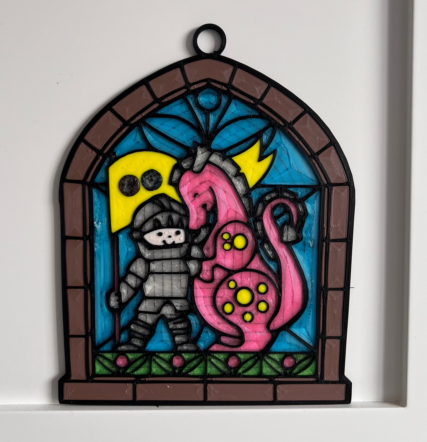 Stained Glass Knight & Dragon