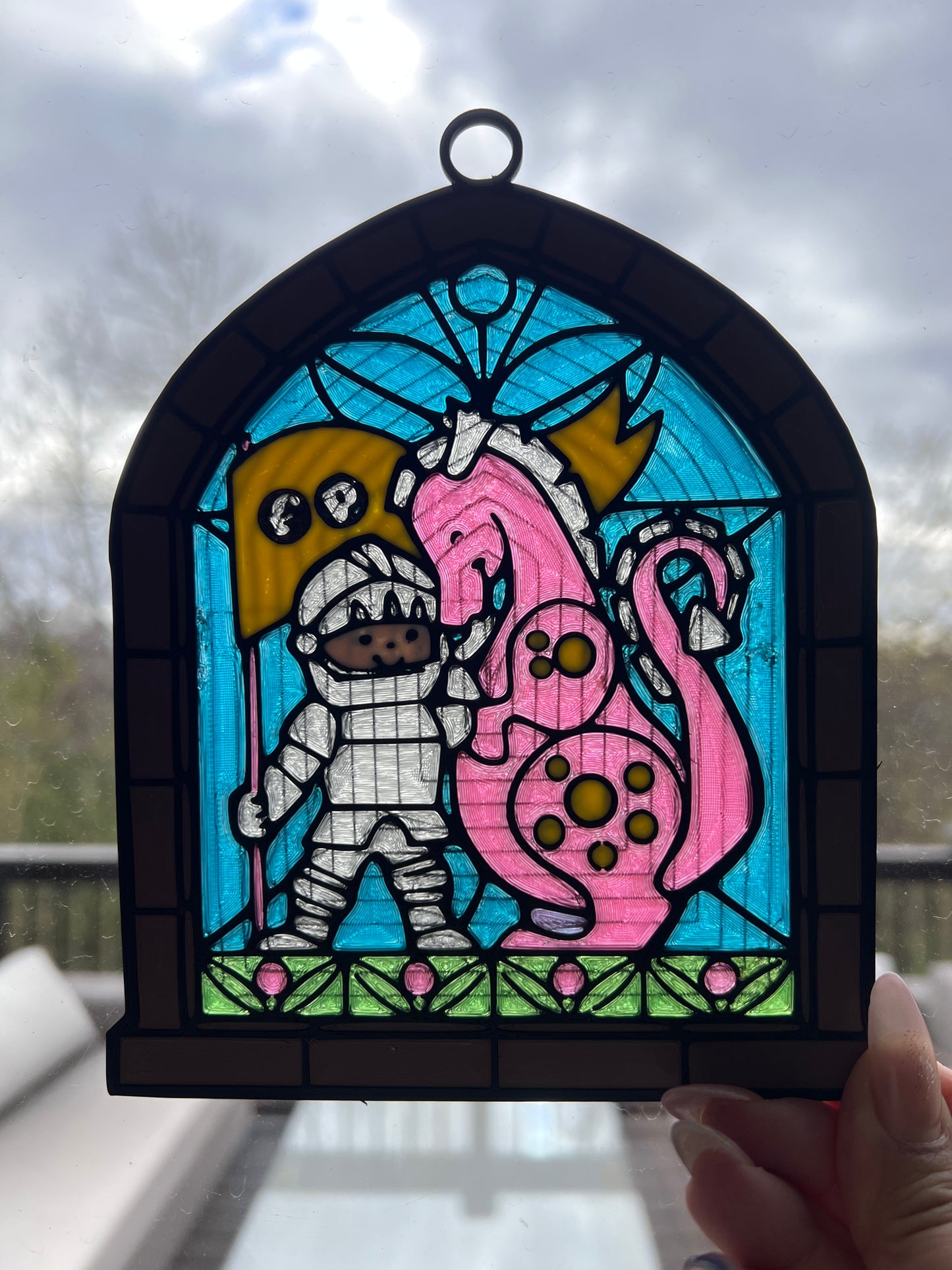 Stained Glass Knight & Dragon