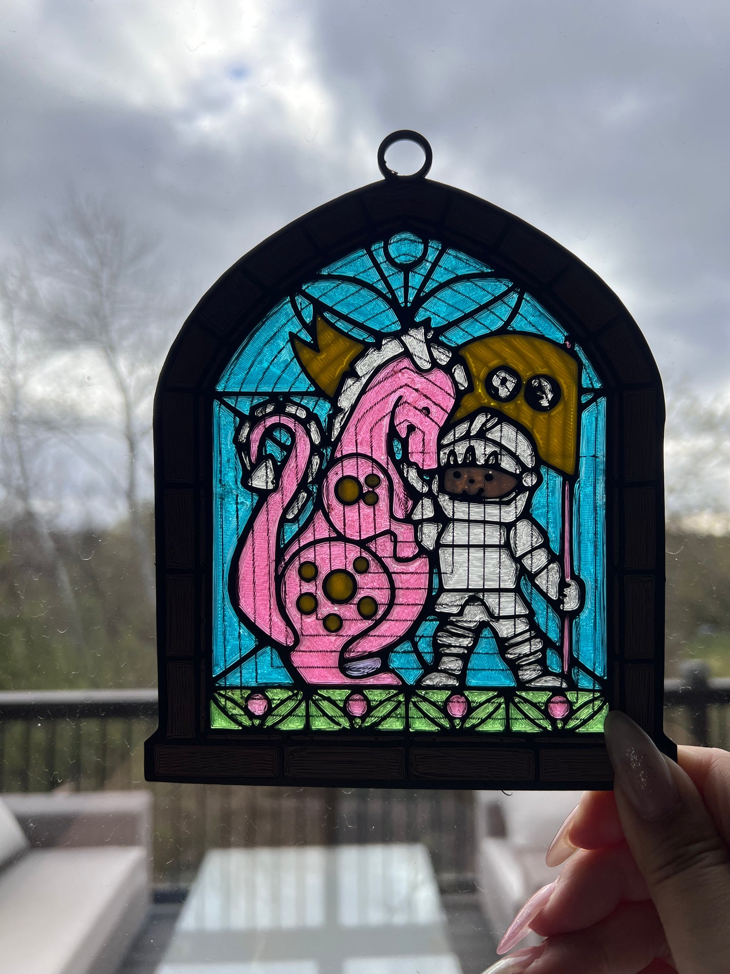 Stained Glass Knight & Dragon
