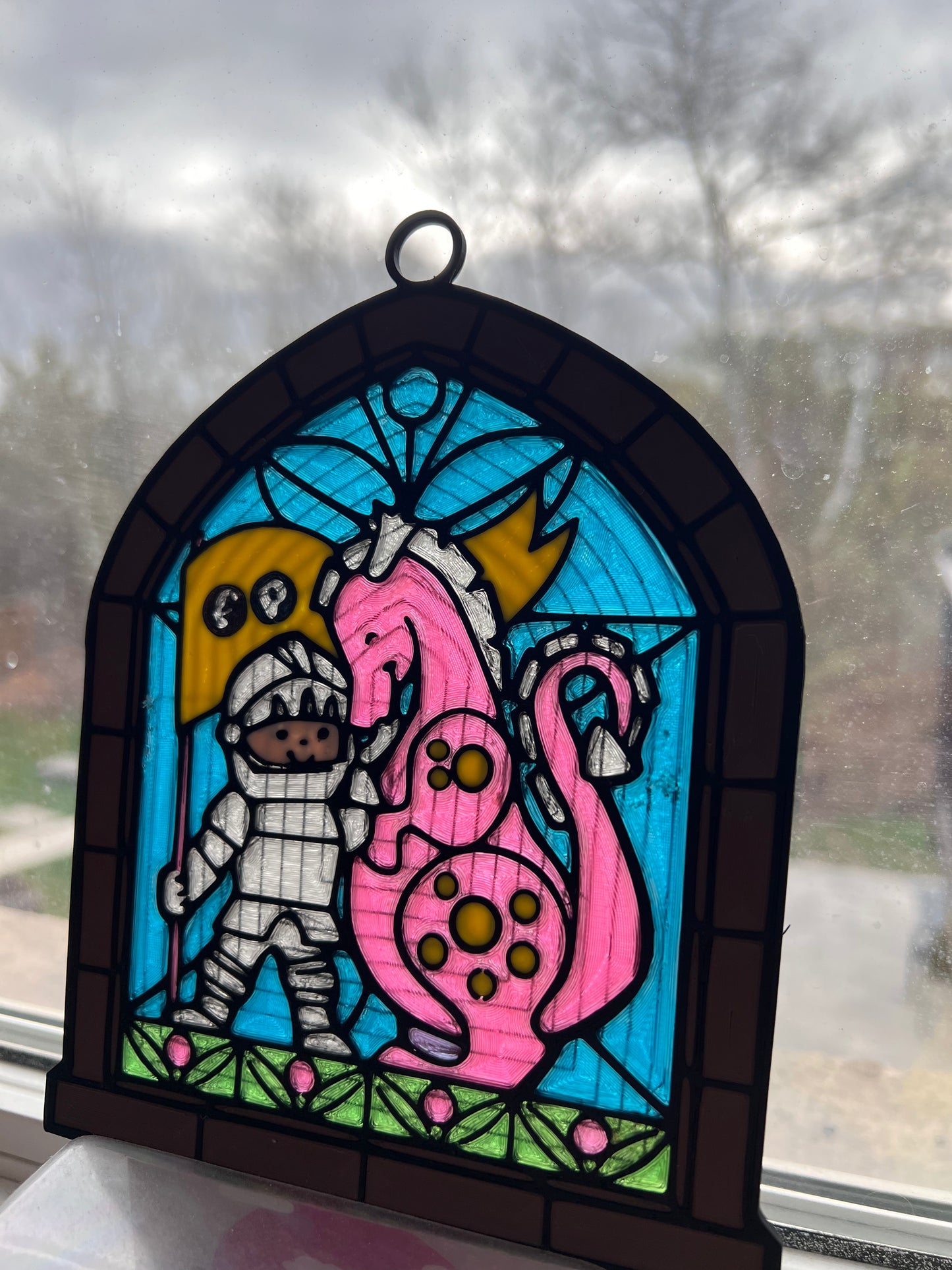 Stained Glass Knight & Dragon