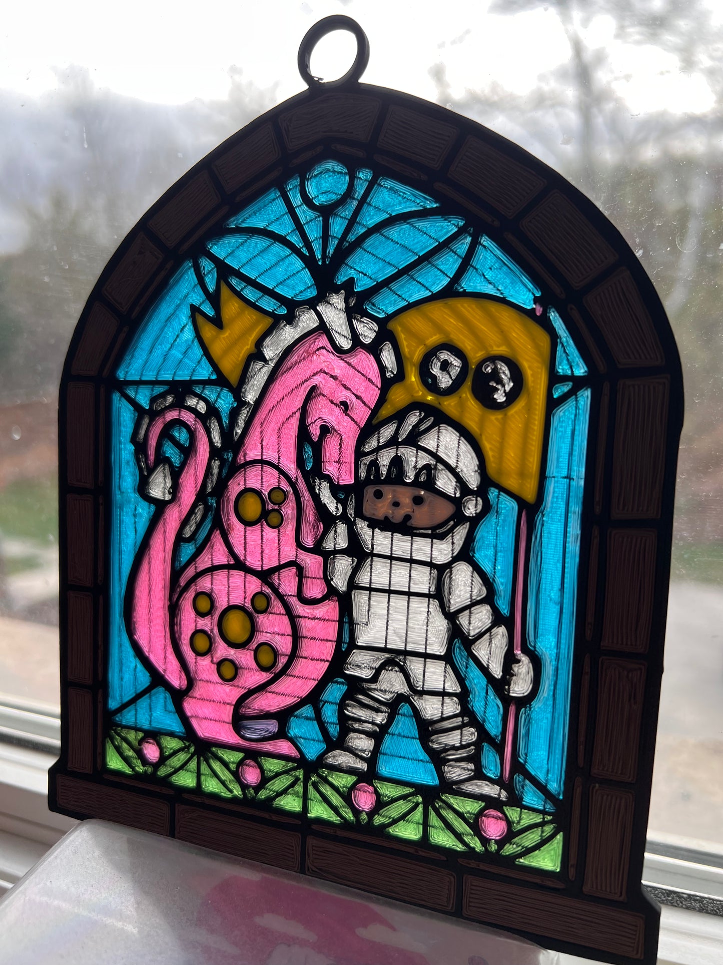 Stained Glass Knight & Dragon