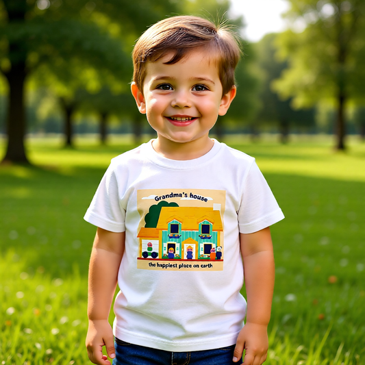 Grandma's House Toddler Tee — "Grandma's house the happiest place on earth" Cute Kids Shirt