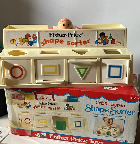Vintage Fisher Price Shape Sorter Toy w ORIG Box