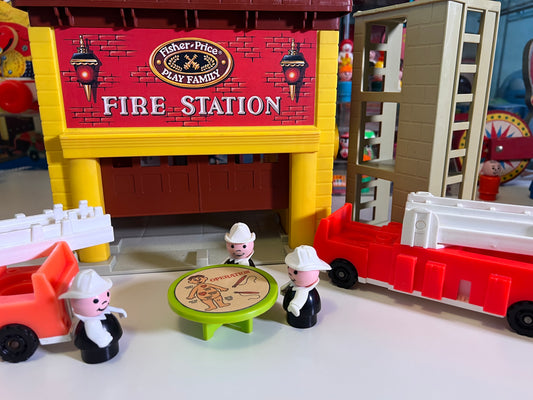 Fire Station Lot w 8 accessories including custom table 🙂