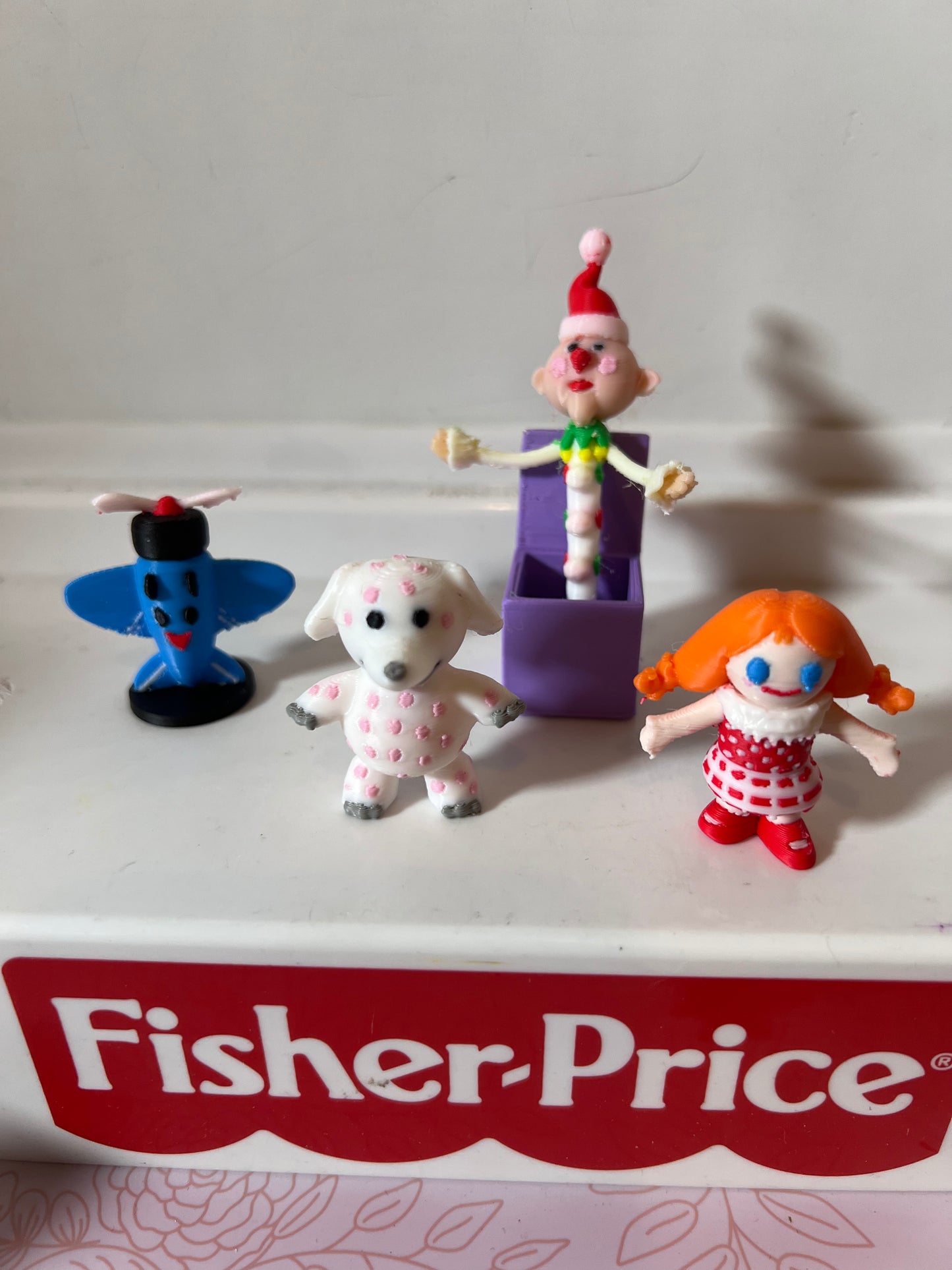 Island of Misfit Toys - Red doll, Airplane, Polka dot Elephant, Charlie in the Box