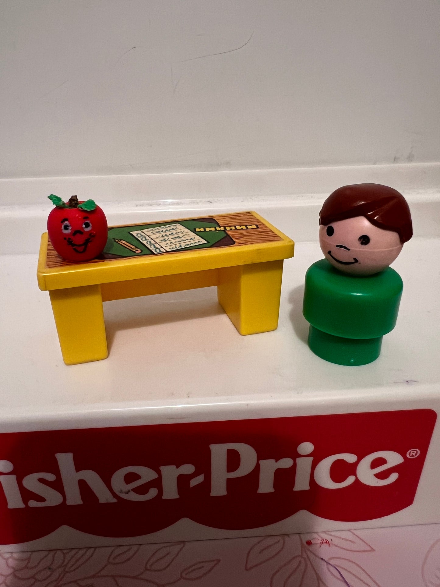 Custom Miniature Vintage Fisher Price Happy Apple