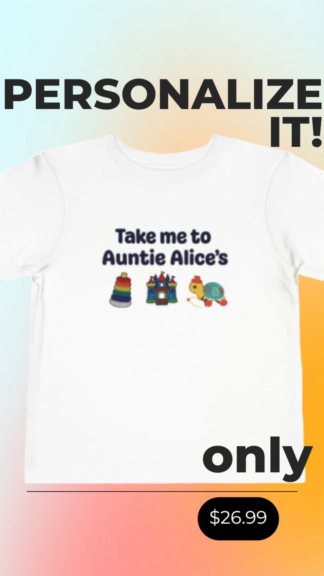 Take Me to Grandma's Toddler Tee | Vintage Toys Graphic