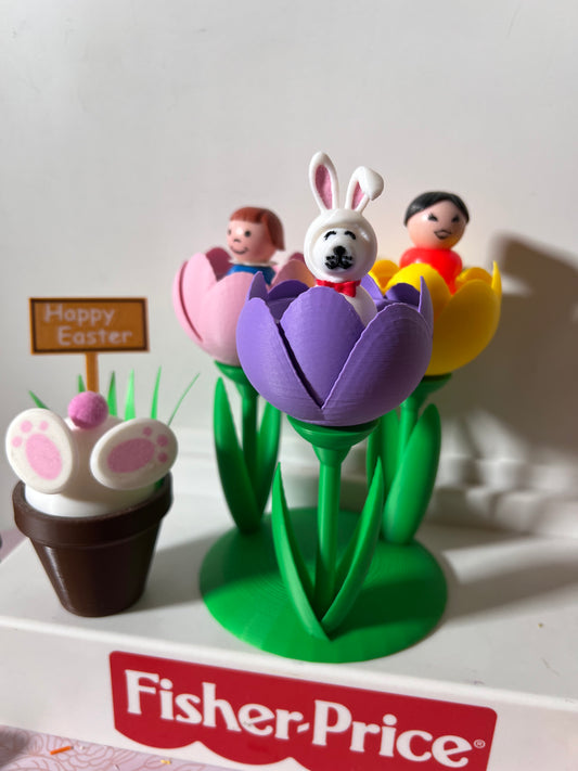 Easter Tulip Display Stand – Vintage Little People Scale