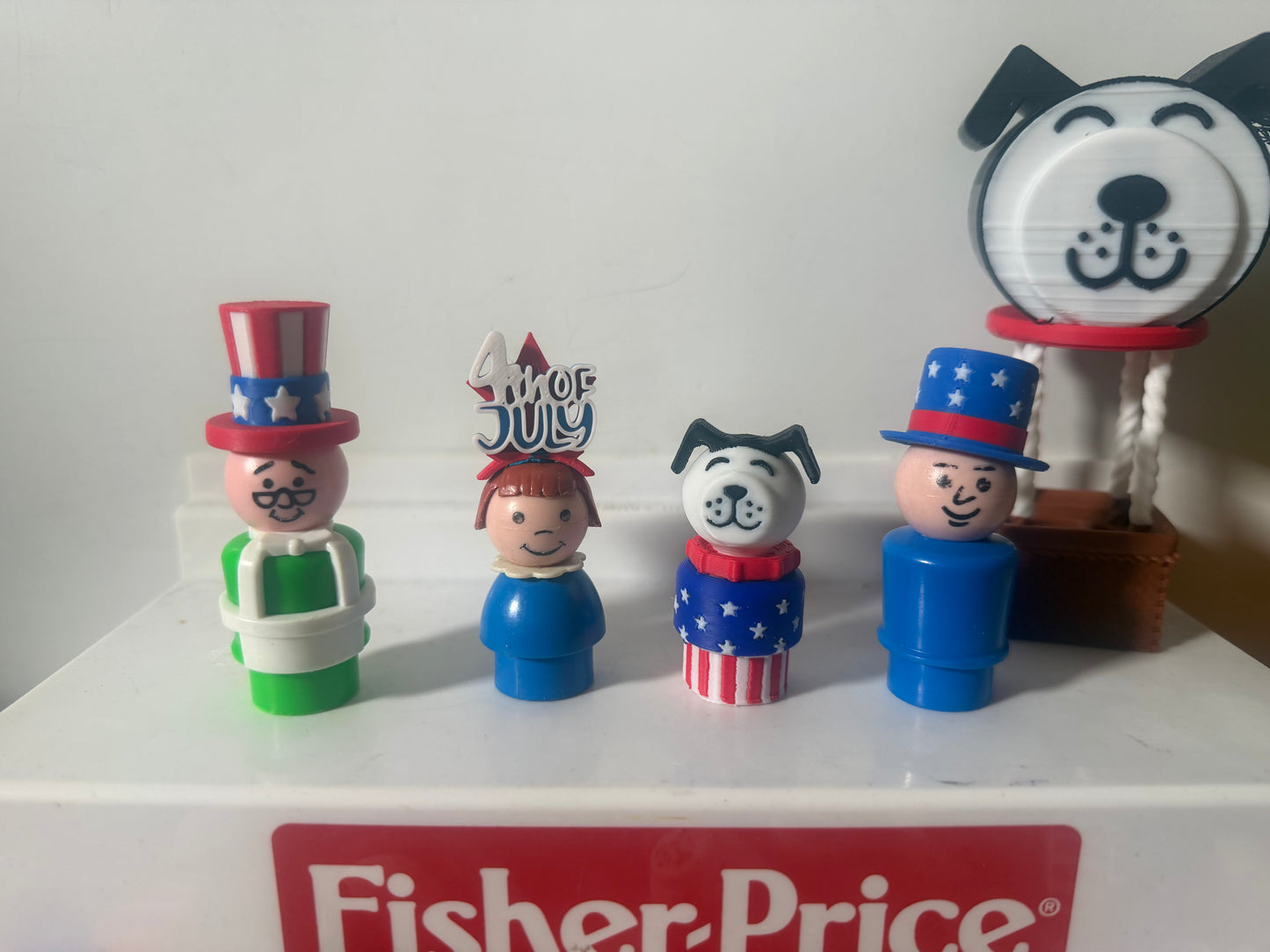Custom Accessory - July 4th Celebration hats for vintage Fisher Price figures