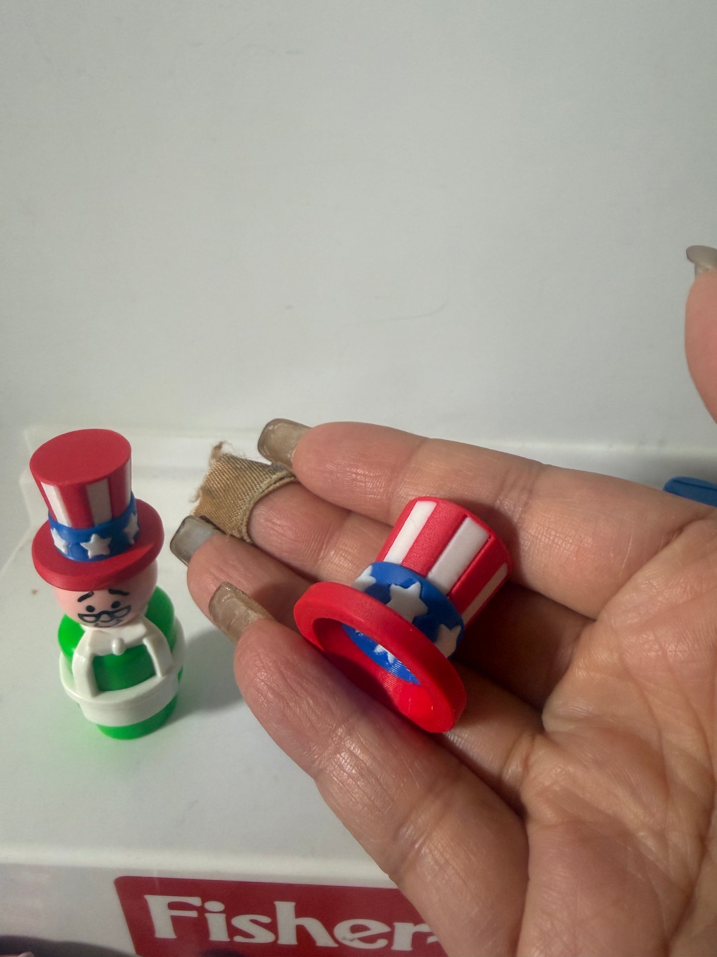 Custom Accessory - July 4th Celebration hats for vintage Fisher Price figures