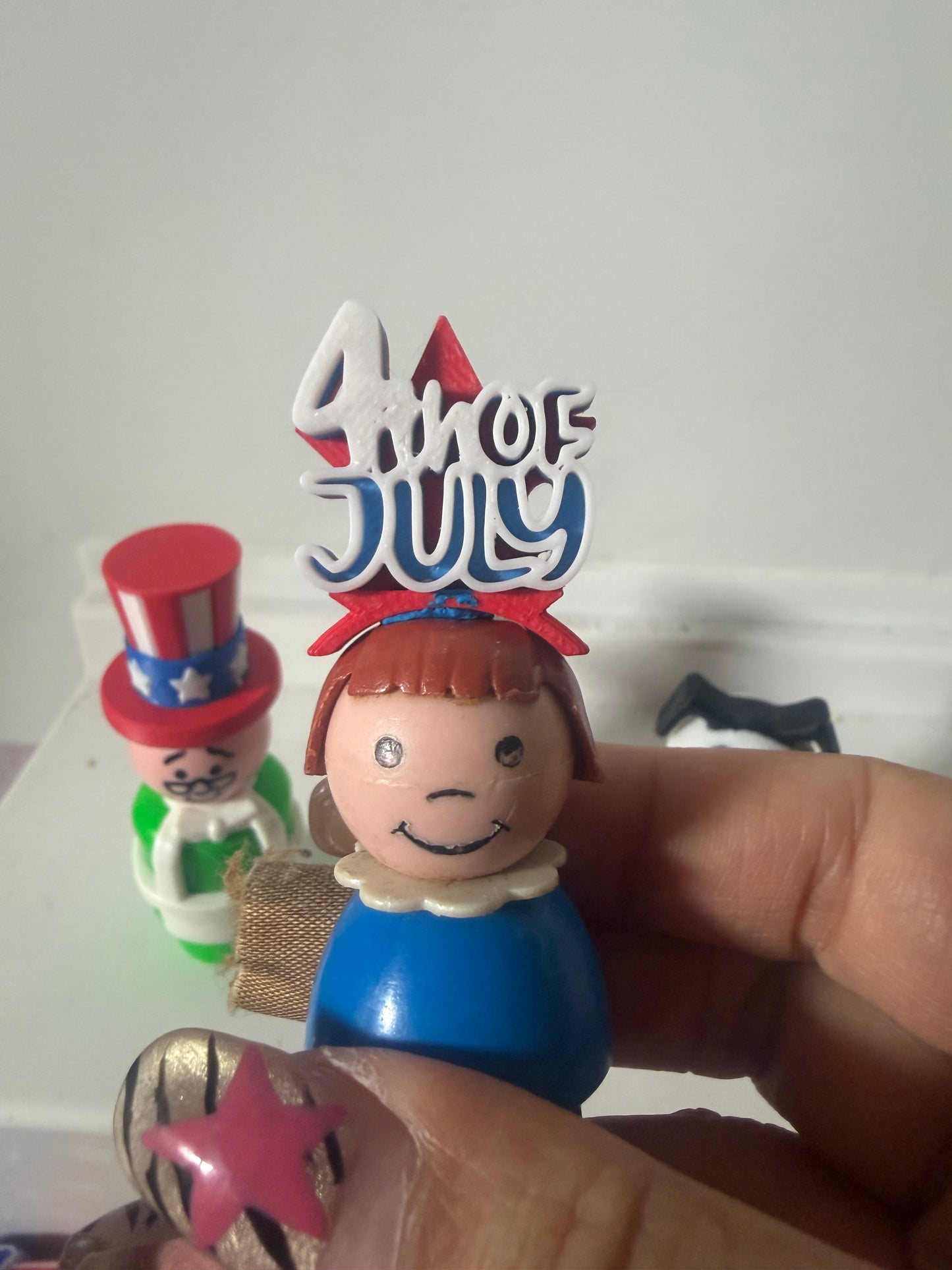 Custom Accessory - July 4th Celebration hats for vintage Fisher Price figures