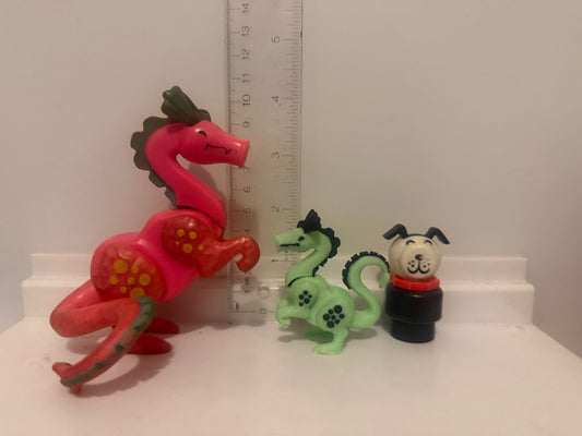 Glow-in-the-Dark Green Dragon Figure | Little People Style Fantasy Collectible