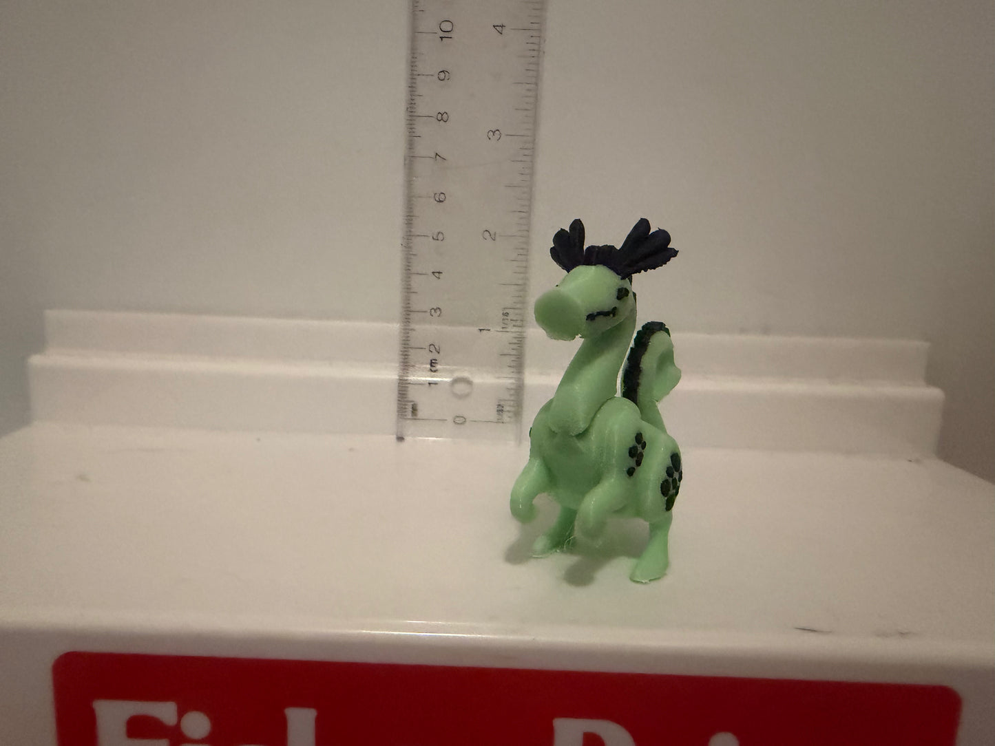 Glow-in-the-Dark Green Dragon Figure | Little People Style Fantasy Collectible
