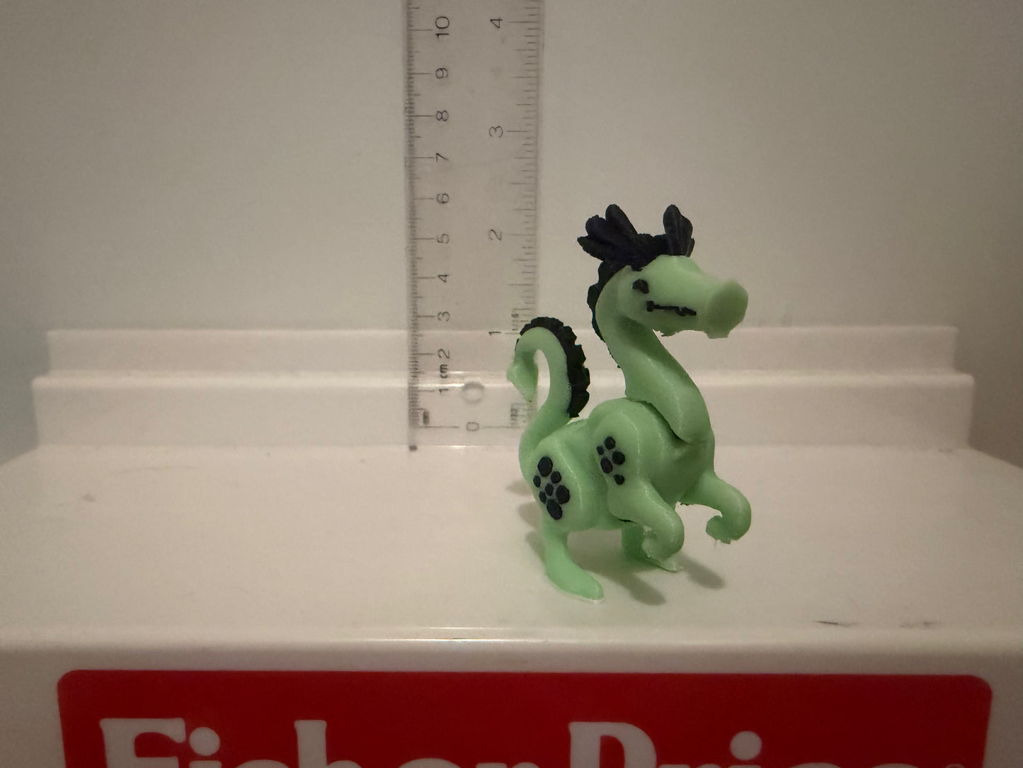 Glow-in-the-Dark Green Dragon Figure | Little People Style Fantasy Collectible