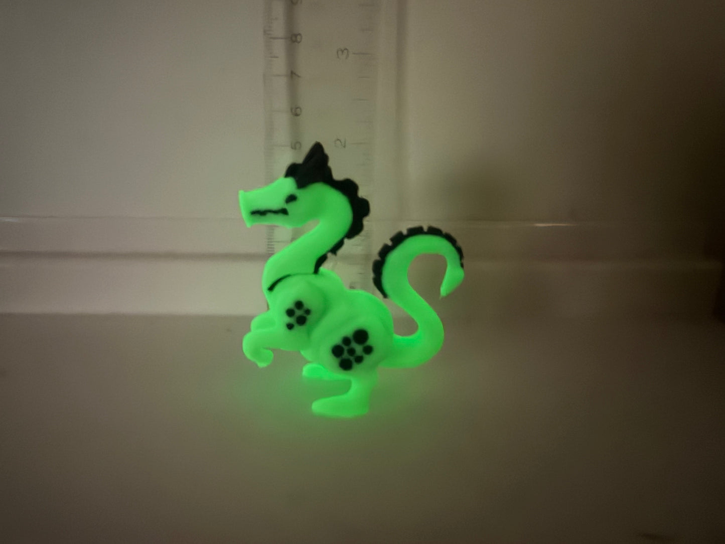Glow-in-the-Dark Green Dragon Figure | Little People Style Fantasy Collectible