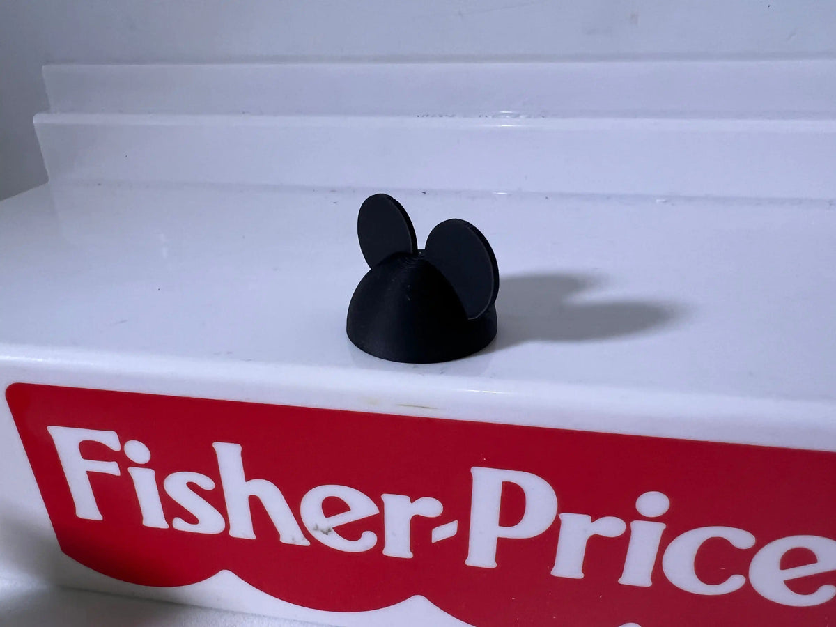 Black Mickey Mouse ear hat accessory, centered front view