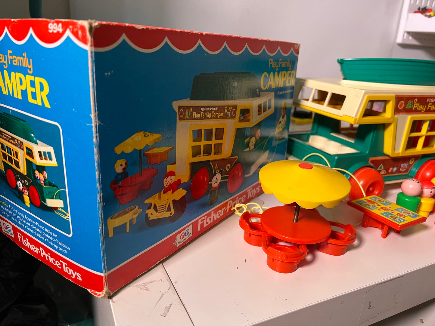 Sunday Fun-day Auction Vintage 1973 Fisher Price Camper #994 COMPLETE w ORIG BOX