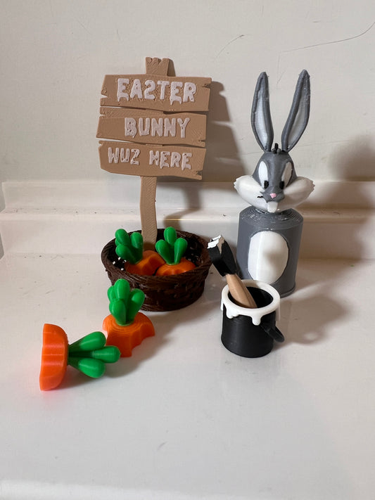 Custom Fisher Price Bugs Bunny w BONUS Easter Bunny Was Here Lot