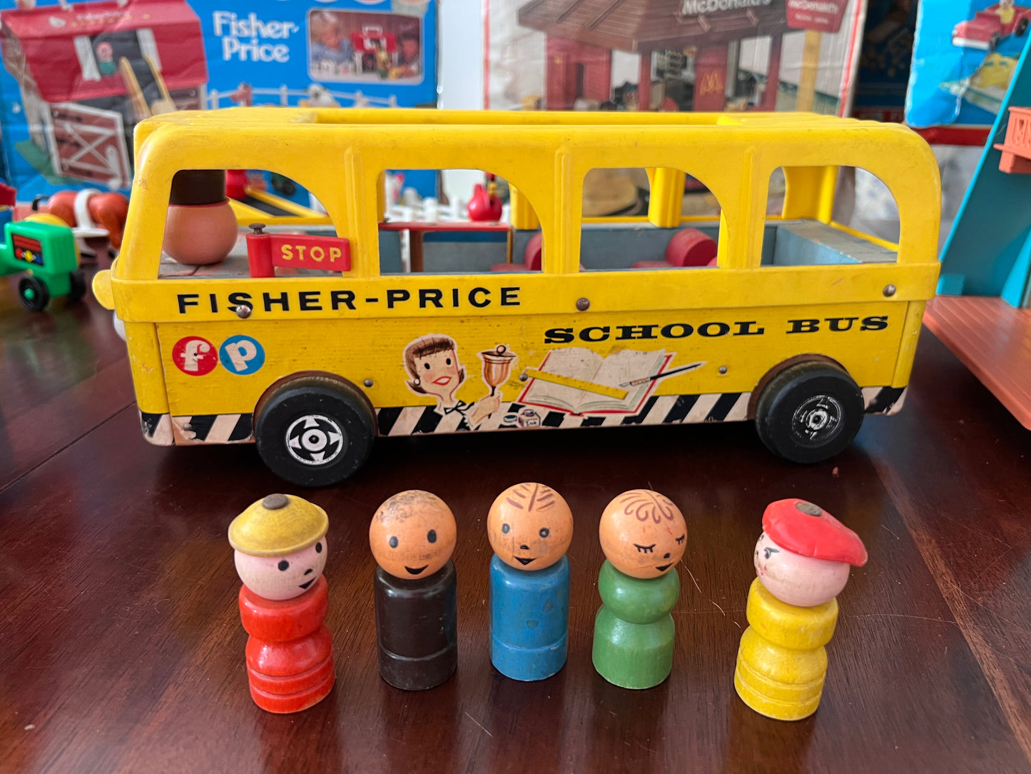 Vintage 1961 Fisher Price Safety School Bus #984