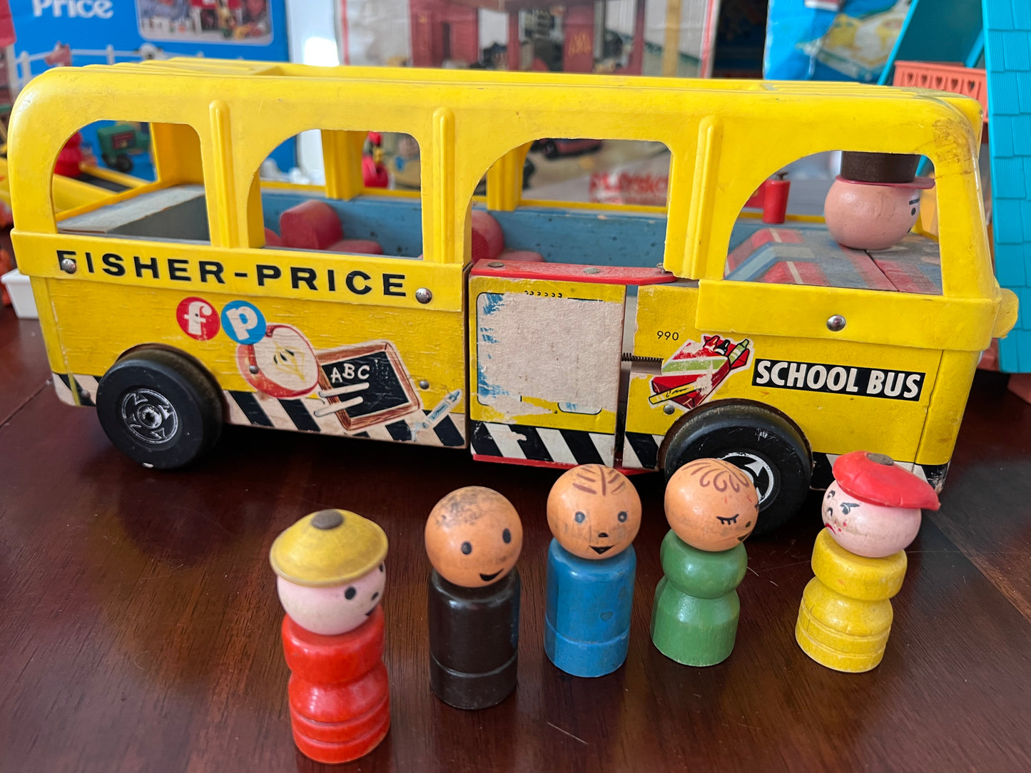Vintage 1961 Fisher Price Safety School Bus #984