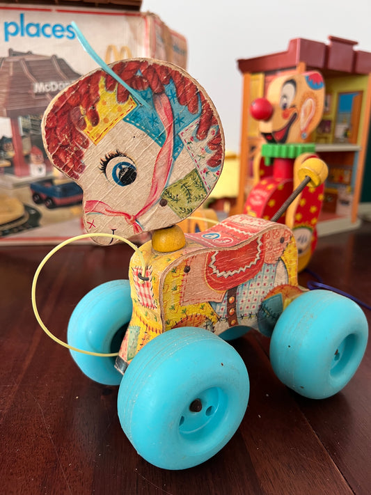 Vintage Fisher Price Patch Pony Pull Toy #616
