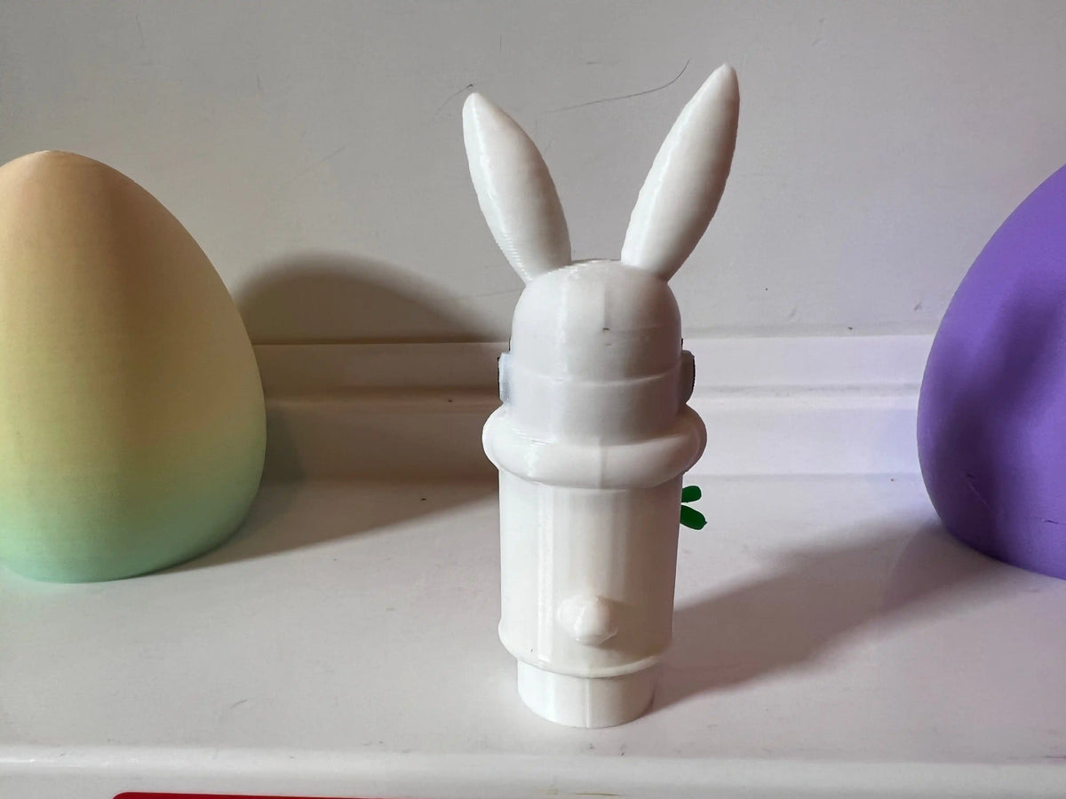 Storm Trooper bunny Easter figure with tall ears and white body