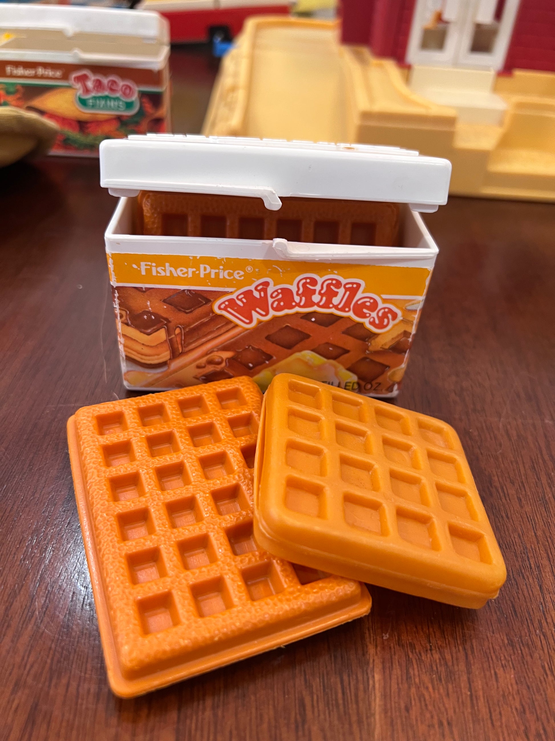 Vintage Fisher Price Fun w Food Box of Waffles - Main Image