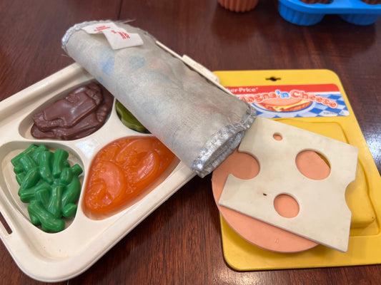 Vintage Fisher Price Fun w Food - Microwave plate of food Lot