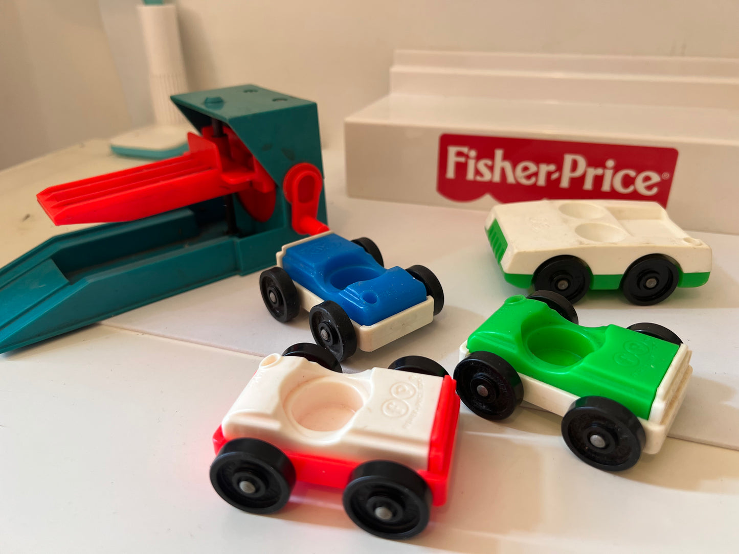 Vintage Fisher Price Garage Car Lot