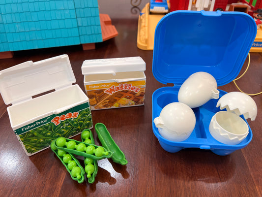 Fisher Price Fun w Food - Peas, Waffles and Eggs Lot