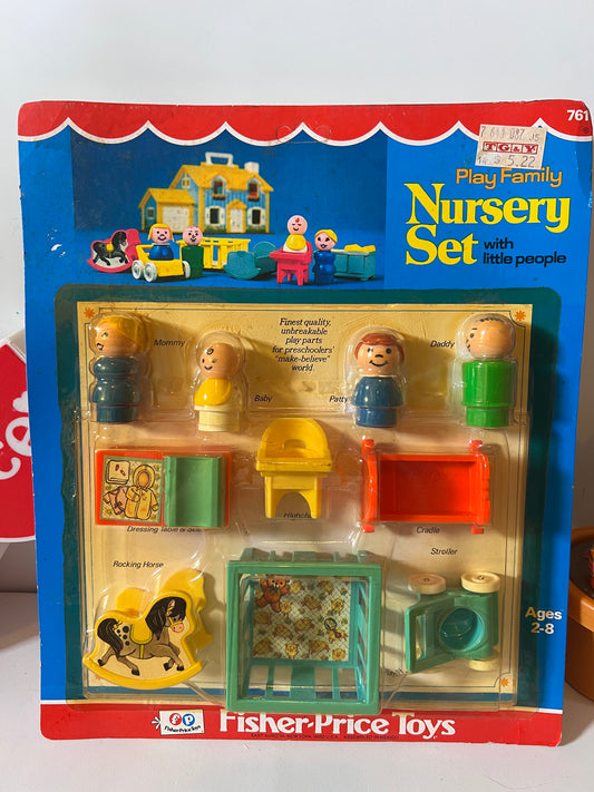 HTF Vintage Fisher Price Nursery Set SEALED NEW (Blue Crib)