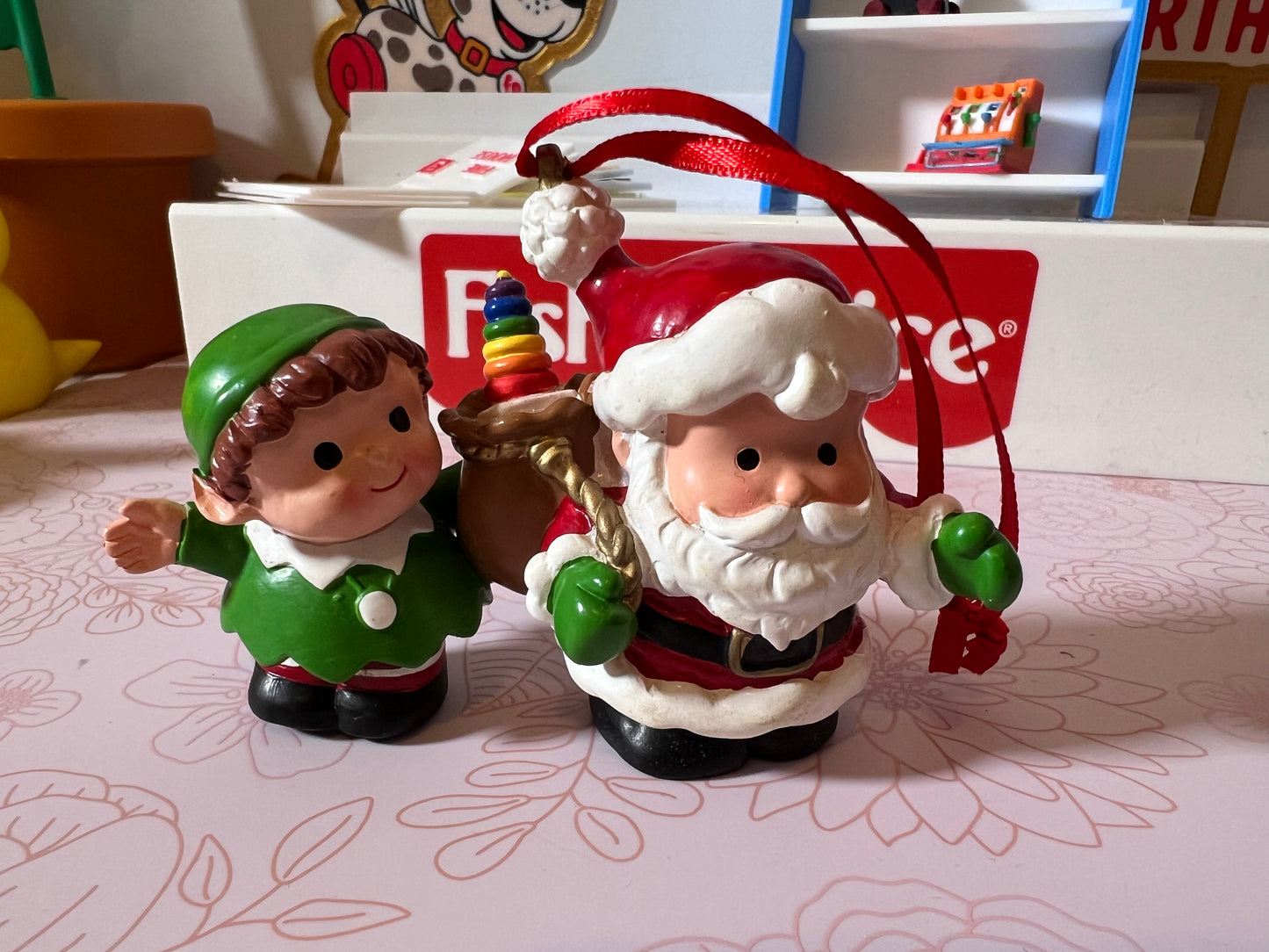 Fisher Price Ornament - Santa and Little Helper (no box)