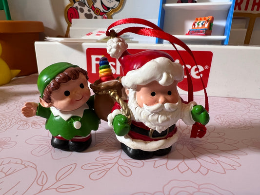 Fisher Price Ornament - Santa and Little Helper (no box)