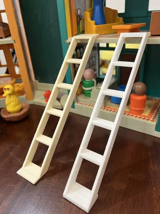 Vintage Fisher-Price Little People replacement ladder, white with steps and side rails