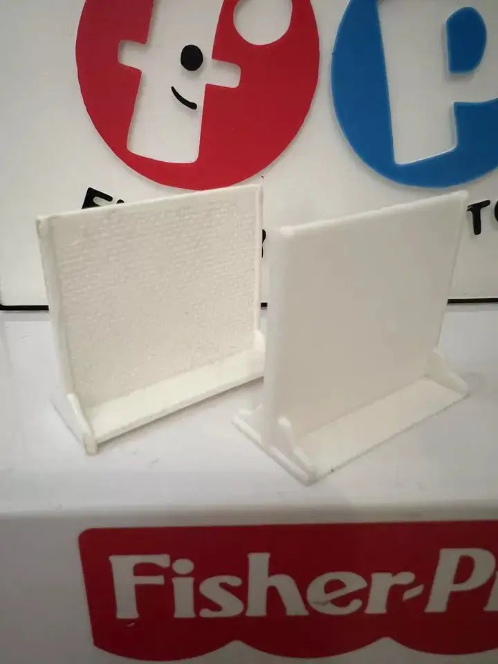 Pair of white hospital privacy screens with slotted bases