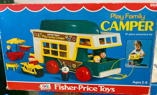 Sunday Fun-day Auction Vintage 1973 Fisher Price Camper #994 COMPLETE w ORIG BOX