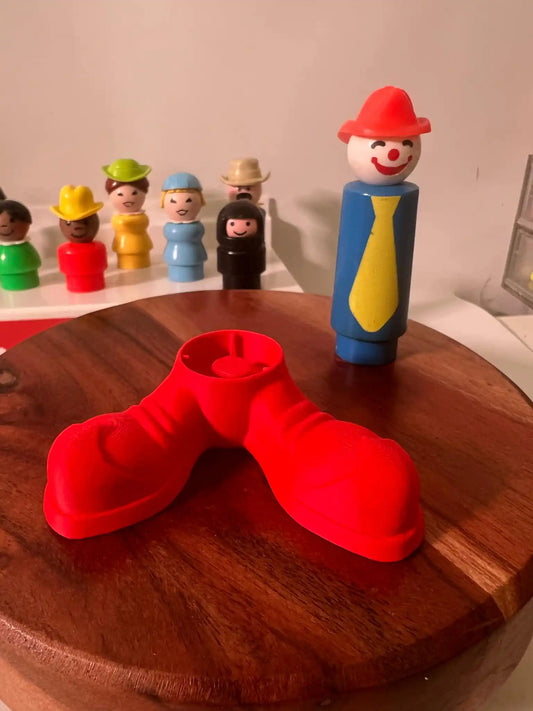 Fisher Price oversized red clown shoes, molded pair design