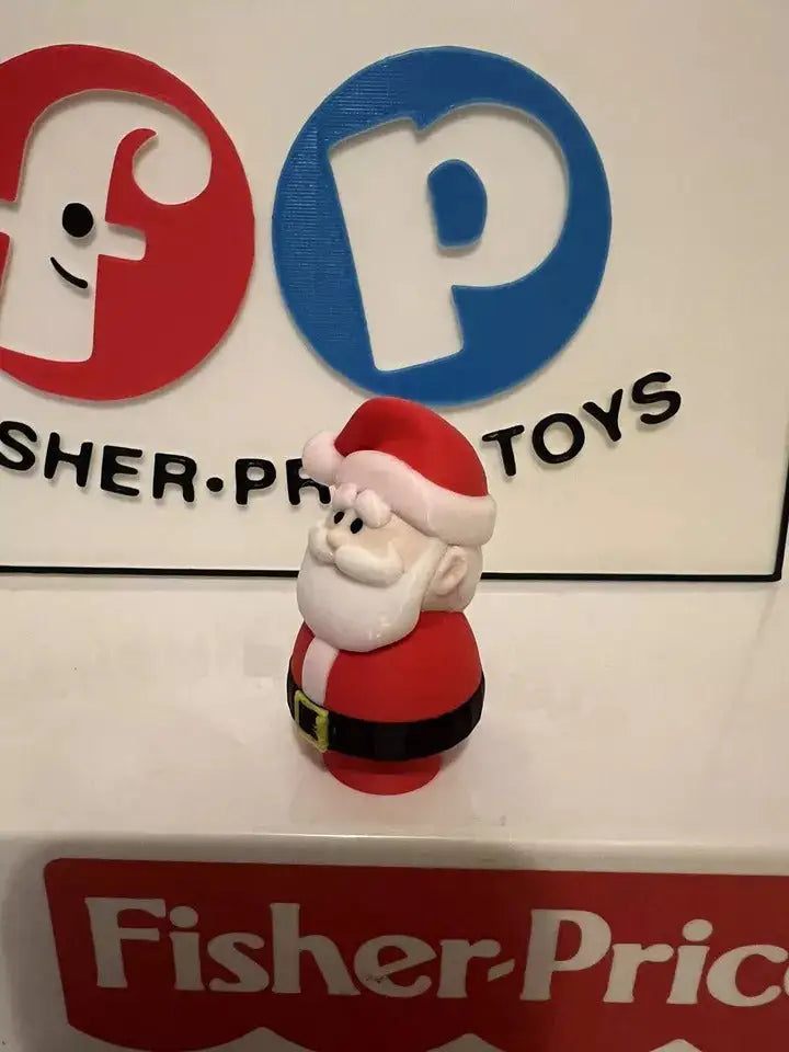 Santa holiday misfit toy figurine standing with red hat and white beard