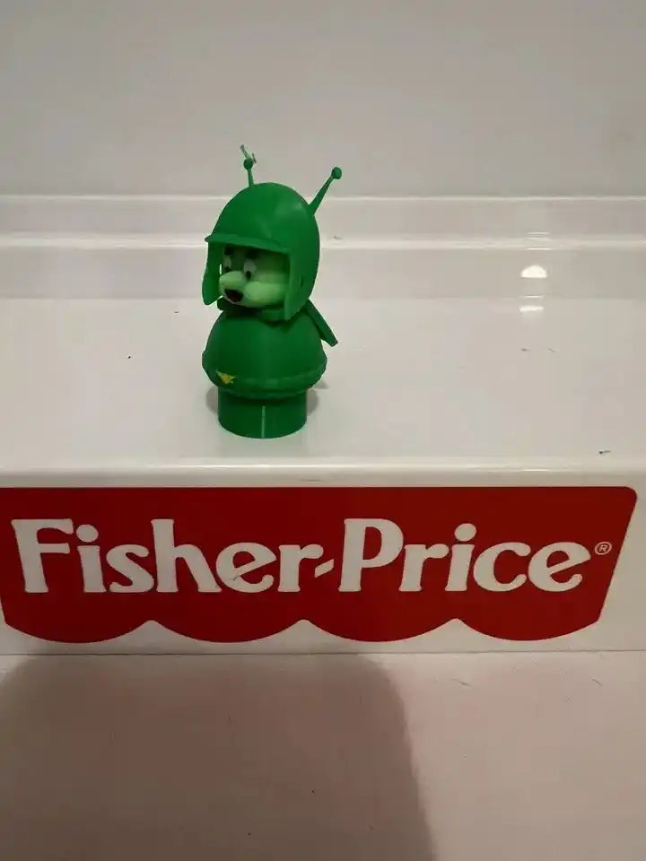 Green Great Gazoo character figure, front view with antennae, toy