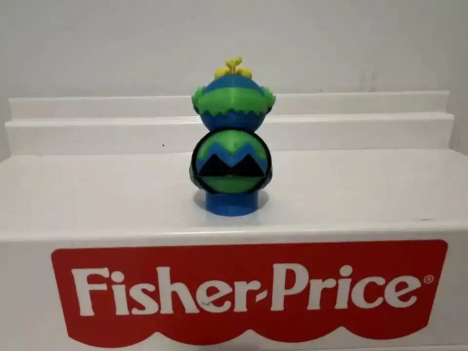 Back view bug-style figure with green shell and yellow antennae